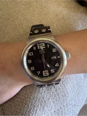 Frye Black Dial Men's Watch with Silver Case